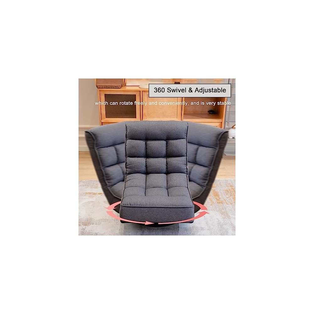 360 Degree Swivel Gaming Chair for Adults, Folding Floor Sofa Chair,Multi Position Adjustable Comfortable Lazy Chair,Suitable for Watching TV, Reading, Playing Video Games