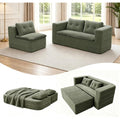 80" Futon Sofa Bed, King Size Corduroy Boneless Couch Bed (Green)