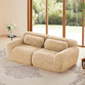 80" Modern Modular Sectional Sofa, Plush Fabric Boneless Couch, Oversized Cloud Sofa for Living Room, No Assembly Required (Light Khaki, Loveseat)
